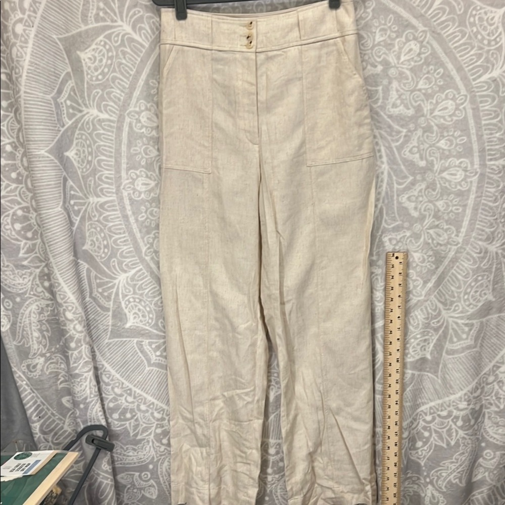 Express Cream Trousers with Straight Leg